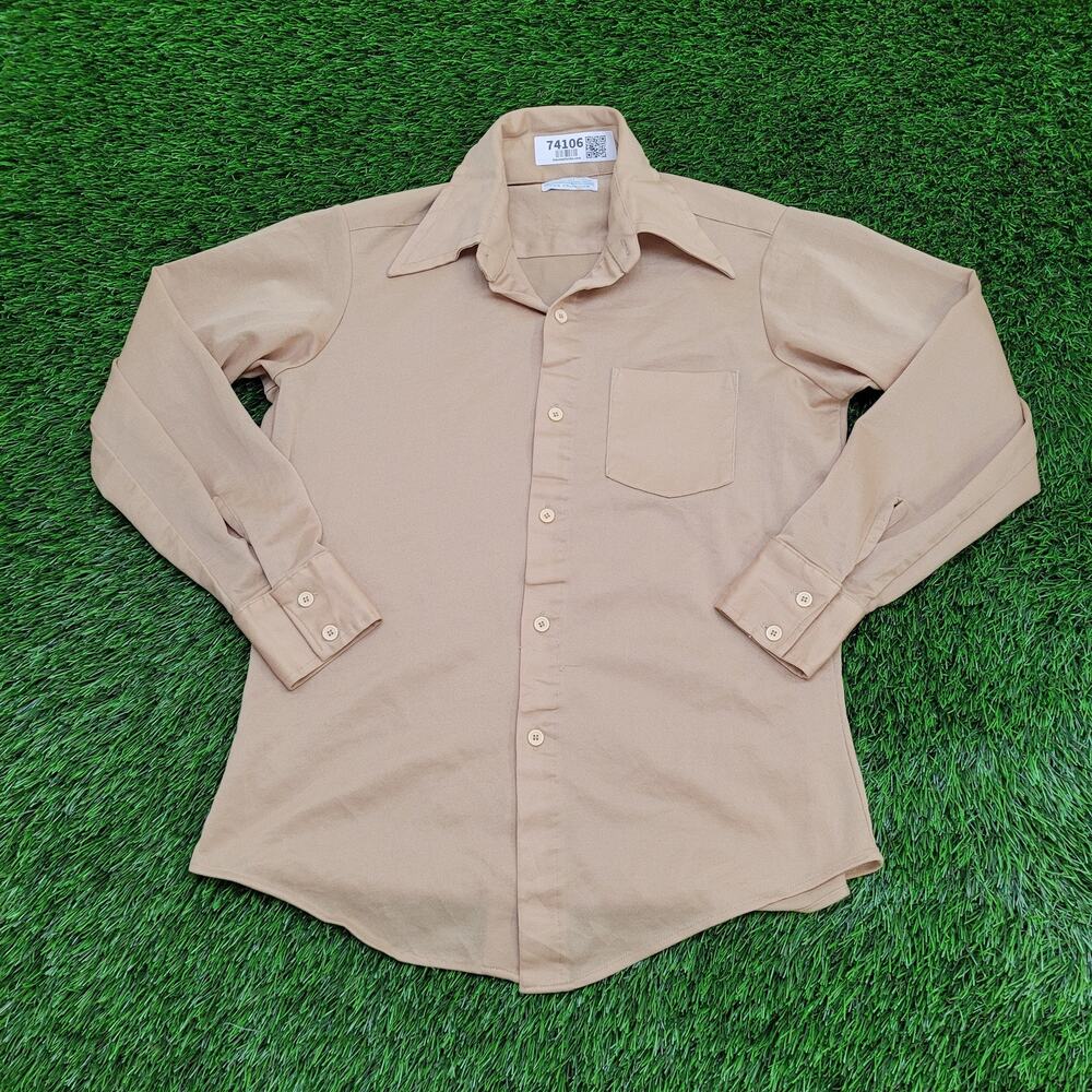 Vintage 80s Mr-Leggs Button Shirt Medium 20x27 Brown
